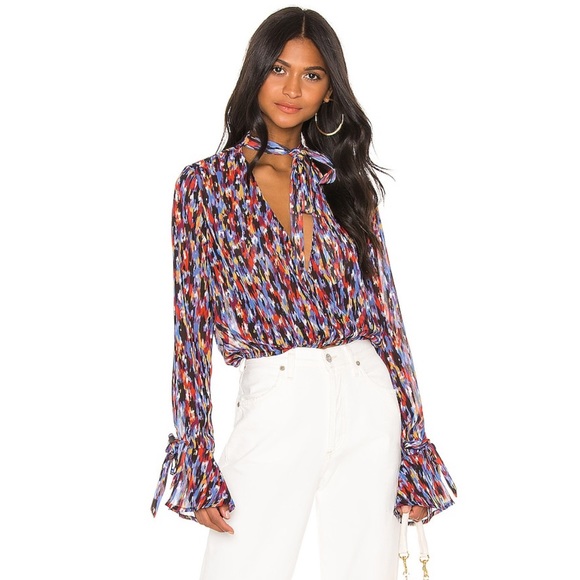 House of Harlow 1960 Tops - House of Harlow x Revolve Joli Tie Cuff Blouse